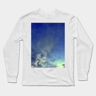 Speckled Dark Blue Grainy Clouds - Cloudy Day Long Sleeve T-Shirt